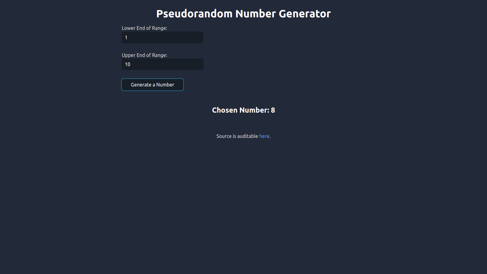 Random Number Generator